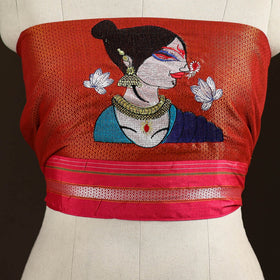 Women Embroidered Mercerised Cotton Khun Blouse Piece 05