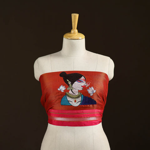 Women Embroidered Mercerised Cotton Khun Blouse Piece 05