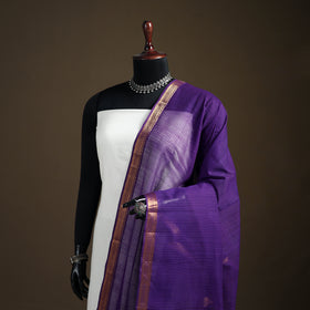 Pure Handloom Cotton Nizam Zari Border Mangalagiri Dupatta 19