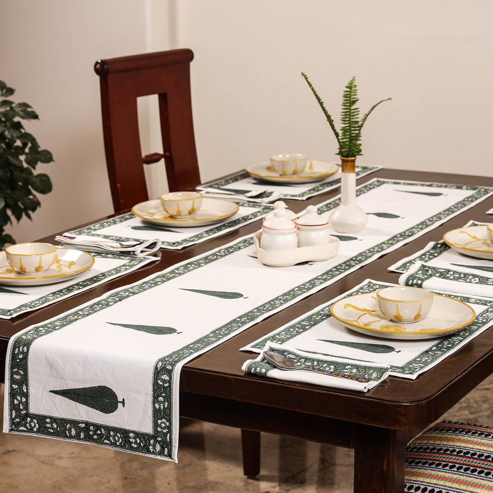 Block Printed Cotton Table Runner