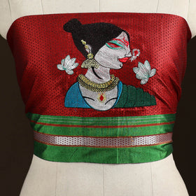 Women Embroidered Mercerised Cotton Khun Blouse Piece 06