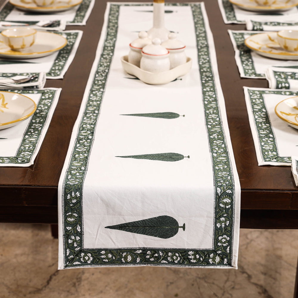 Block Printed Cotton Table Runner