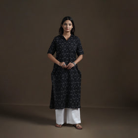 Pochampally Ikat Cotton Straight Kurta for Women 07