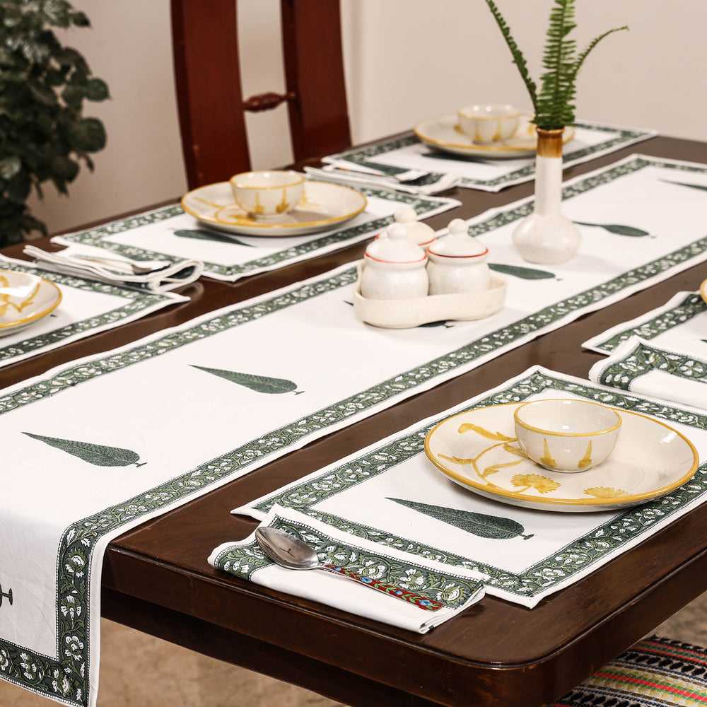 Block Printed Cotton Table Runner