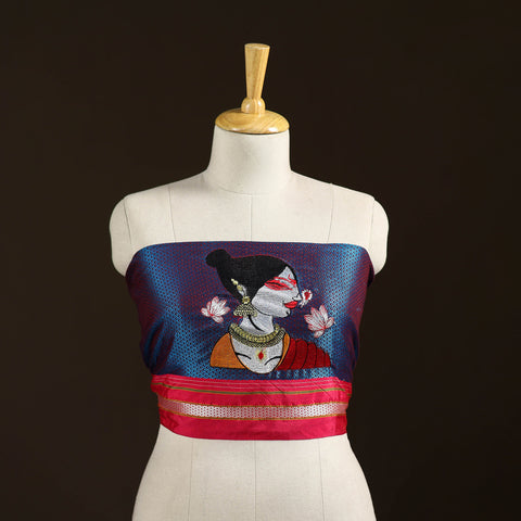Women Embroidered Mercerised Cotton Khun Blouse Piece 07