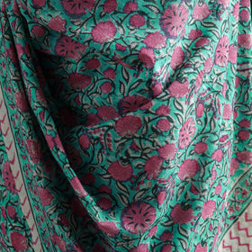 Floral Sanganeri Print Pure Merino Wool Handwoven Shawl 82