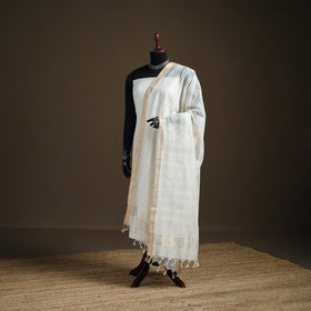 Pure Handloom Cotton Nizam Zari Border Mangalagiri Dupatta 21