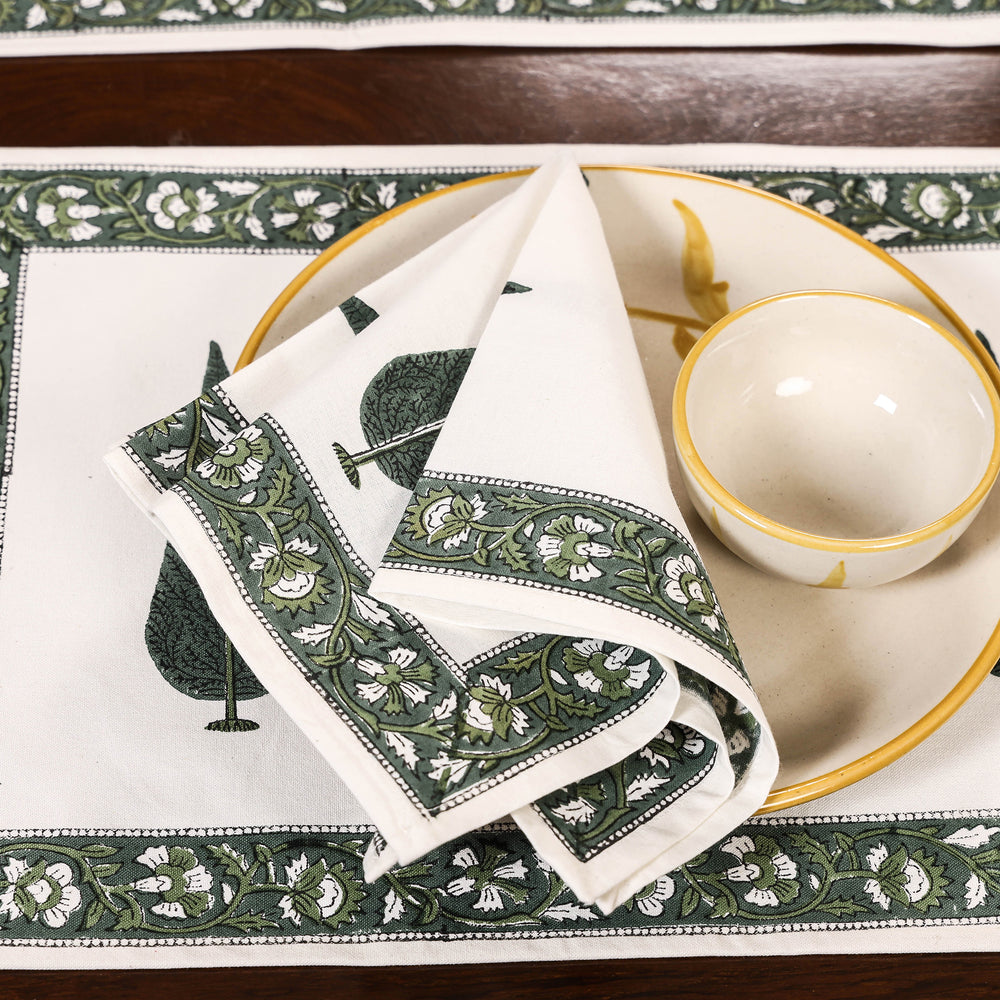 Block Printed Cotton Table Runner