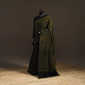 Handwoven Merino Wool Natural Dyed Hand Block Print Ajrakh Saree 09