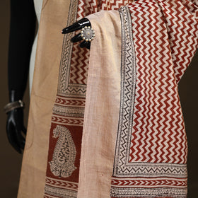 Bagh Hand Block Print Natural Dyed Tissue Zari Chanderi Silk Dupatta 22