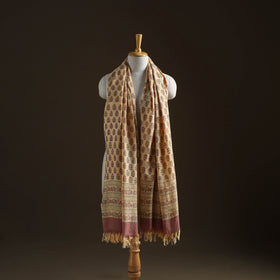Floral Sanganeri Print Pure Merino Wool Handwoven Shawl 83