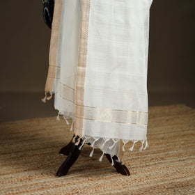 Pure Handloom Cotton Nizam Zari Border Mangalagiri Dupatta 21