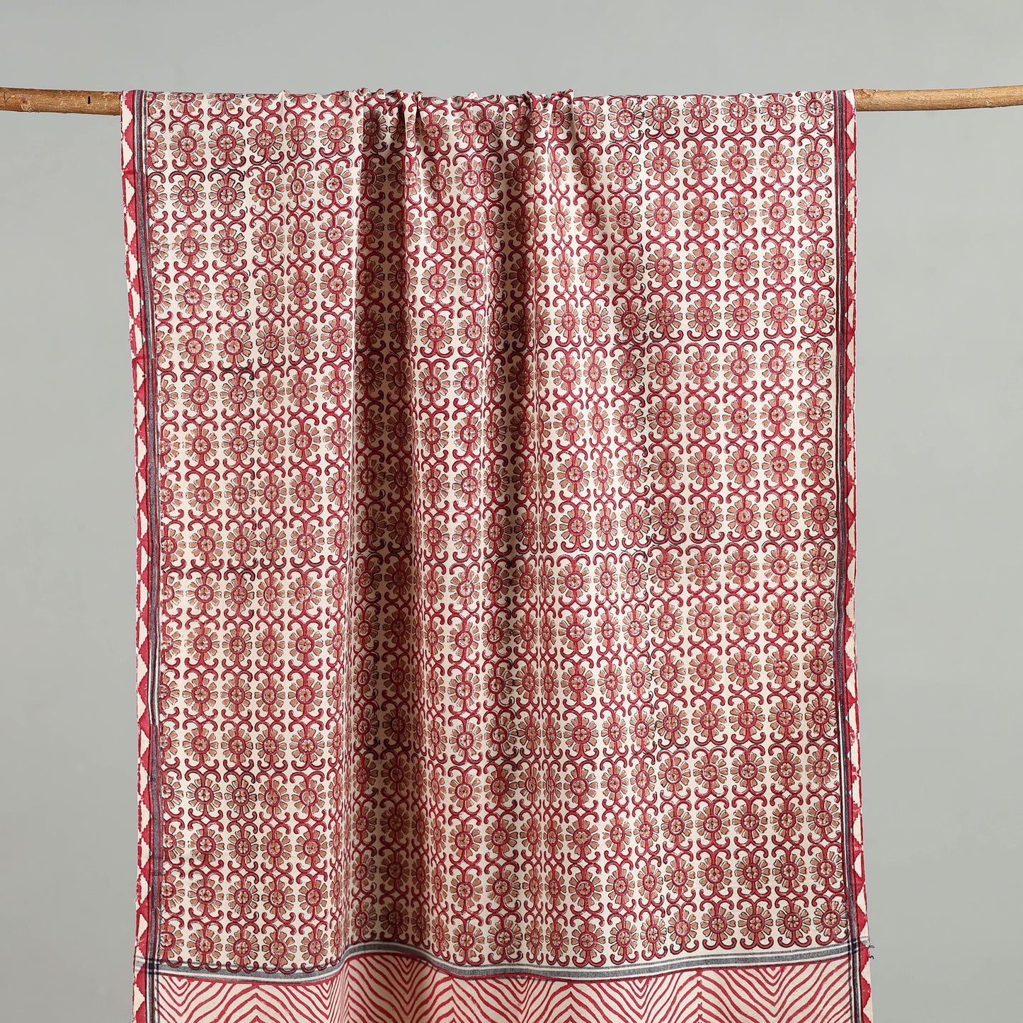 Brown - handloom cotton sanganeri towel 23 - handcrafted