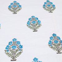 Double - Reversible Sanganeri Block Print Cotton Quilt Set 12