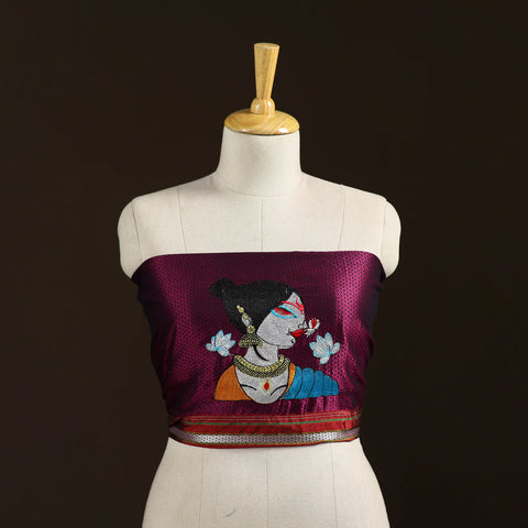 Women Embroidered Mercerised Cotton Khun Blouse Piece 09