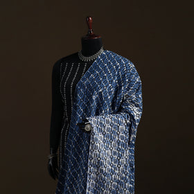 Shibori Tie-Dye Cotton Dupatta with Tassels 17