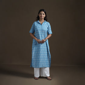Pochampally Ikat Cotton Straight Kurta for Women 06