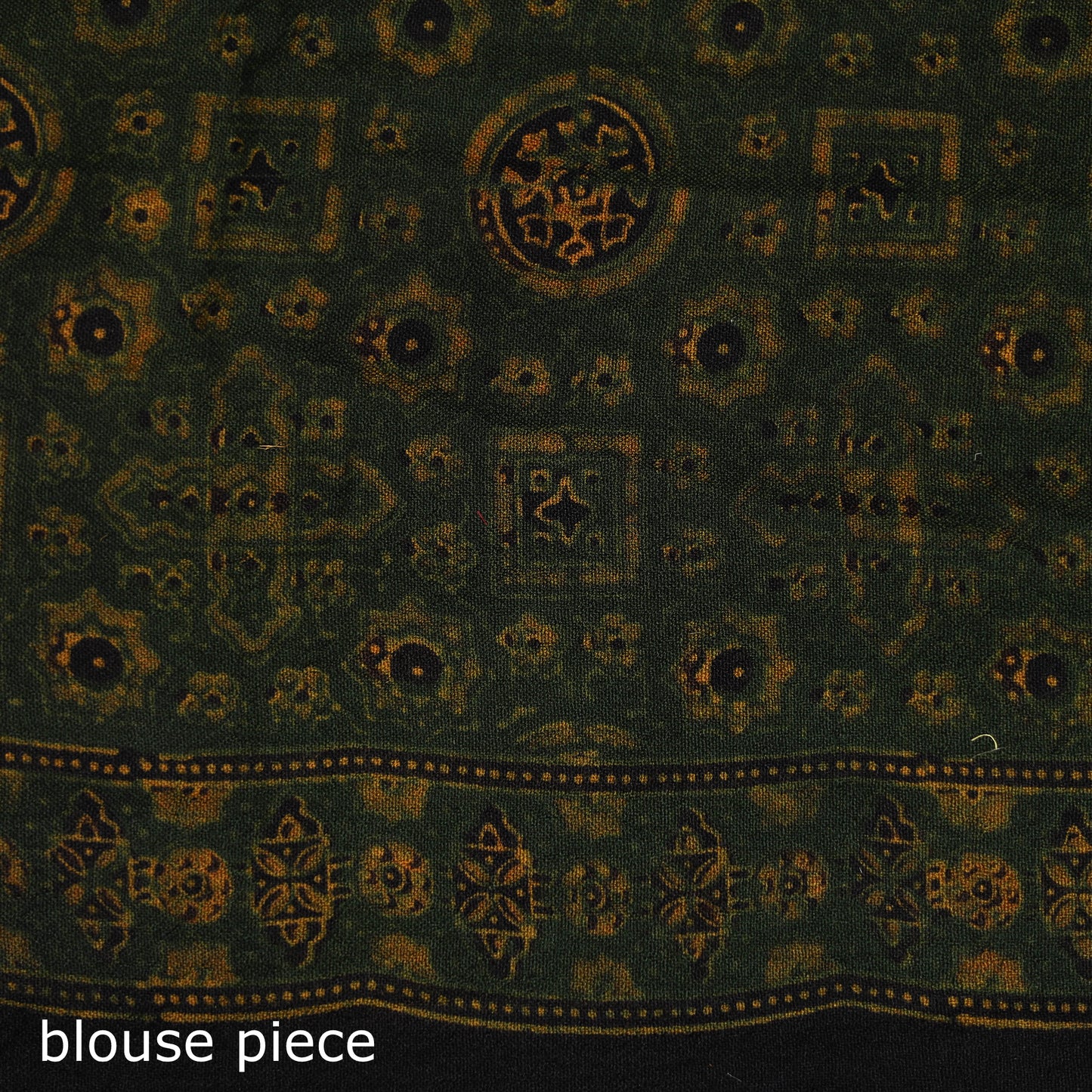 Handwoven Merino Wool Natural Dyed Hand Block Print Ajrakh Saree 09