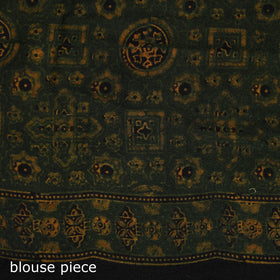 Handwoven Merino Wool Natural Dyed Hand Block Print Ajrakh Saree 09