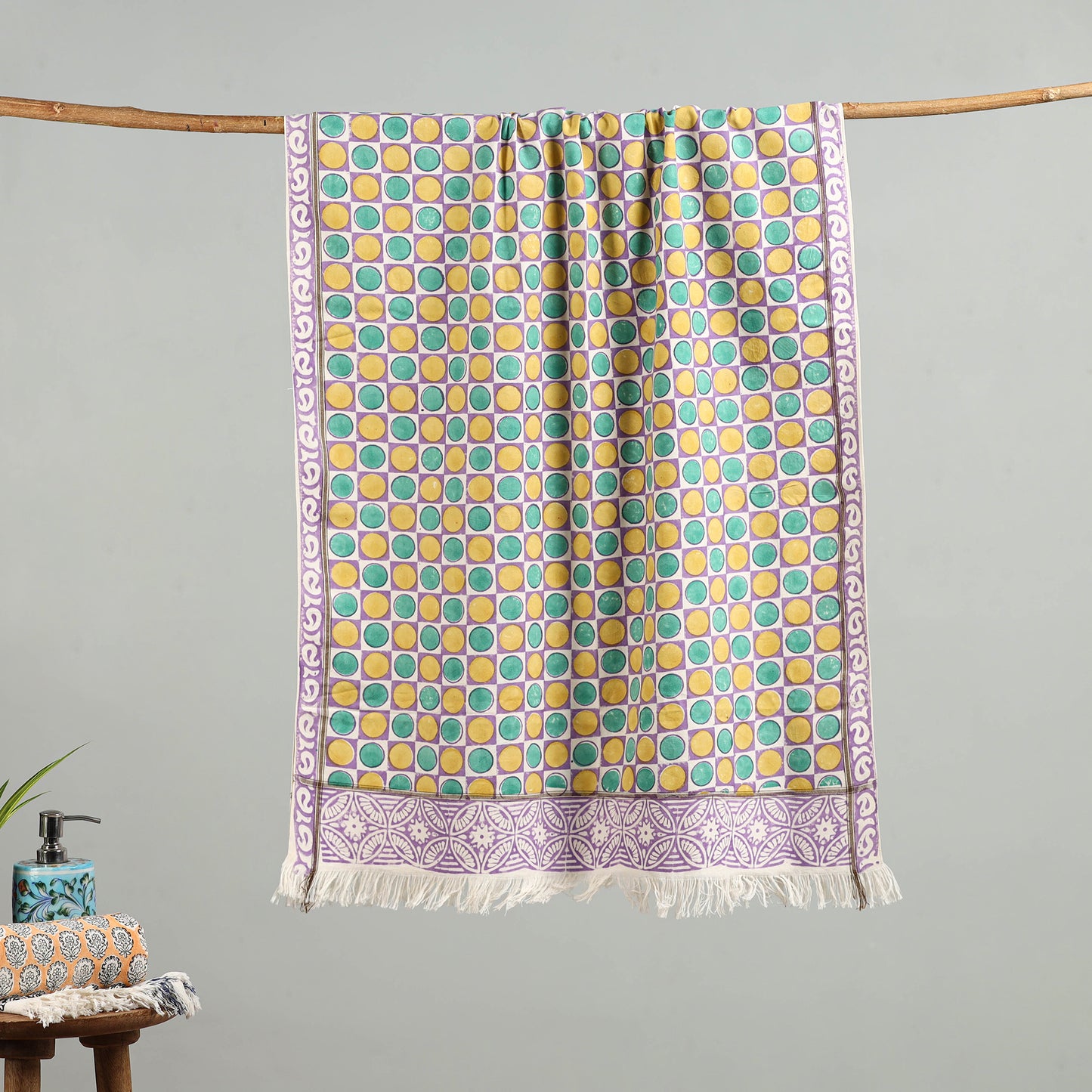 Multicolor - handloom cotton sanganeri towel 24