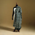 Black - Pipad Hand Block Print Natural Dyed Chanderi Silk Handloom Dupatta 16