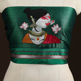 Women Embroidered Mercerised Cotton Khun Blouse Piece 10