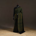 Handwoven Merino Wool Natural Dyed Hand Block Print Ajrakh Saree 10
