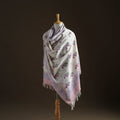 Floral Sanganeri Print Pure Merino Wool Handwoven Shawl 84