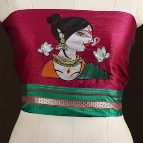 Women Embroidered Mercerised Cotton Khun Blouse Piece 11