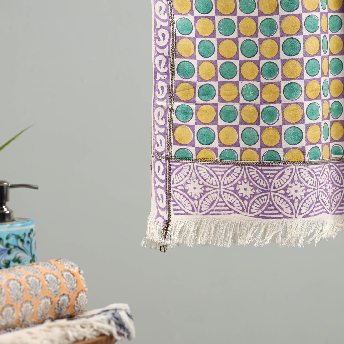 Multicolor - handloom cotton sanganeri towel 24