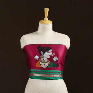 Pink - Women Embroidered Mercerised Cotton Khun Blouse Piece 11