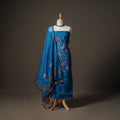 Blue - jamdani pure handloom muslin unstitched dress