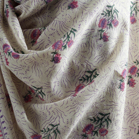 Floral Sanganeri Print Pure Merino Wool Handwoven Shawl 84
