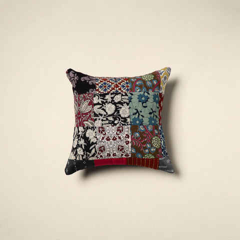 Multicolor Handcrafted Cotton Patchwork Cushion Cover