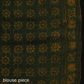 Handwoven Merino Wool Natural Dyed Hand Block Print Ajrakh Saree 10
