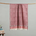 Maroon - handloom cotton sanganeri towel 25 - handcrafted