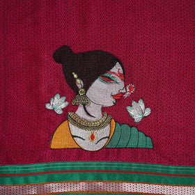 Women Embroidered Mercerised Cotton Khun Blouse Piece 11