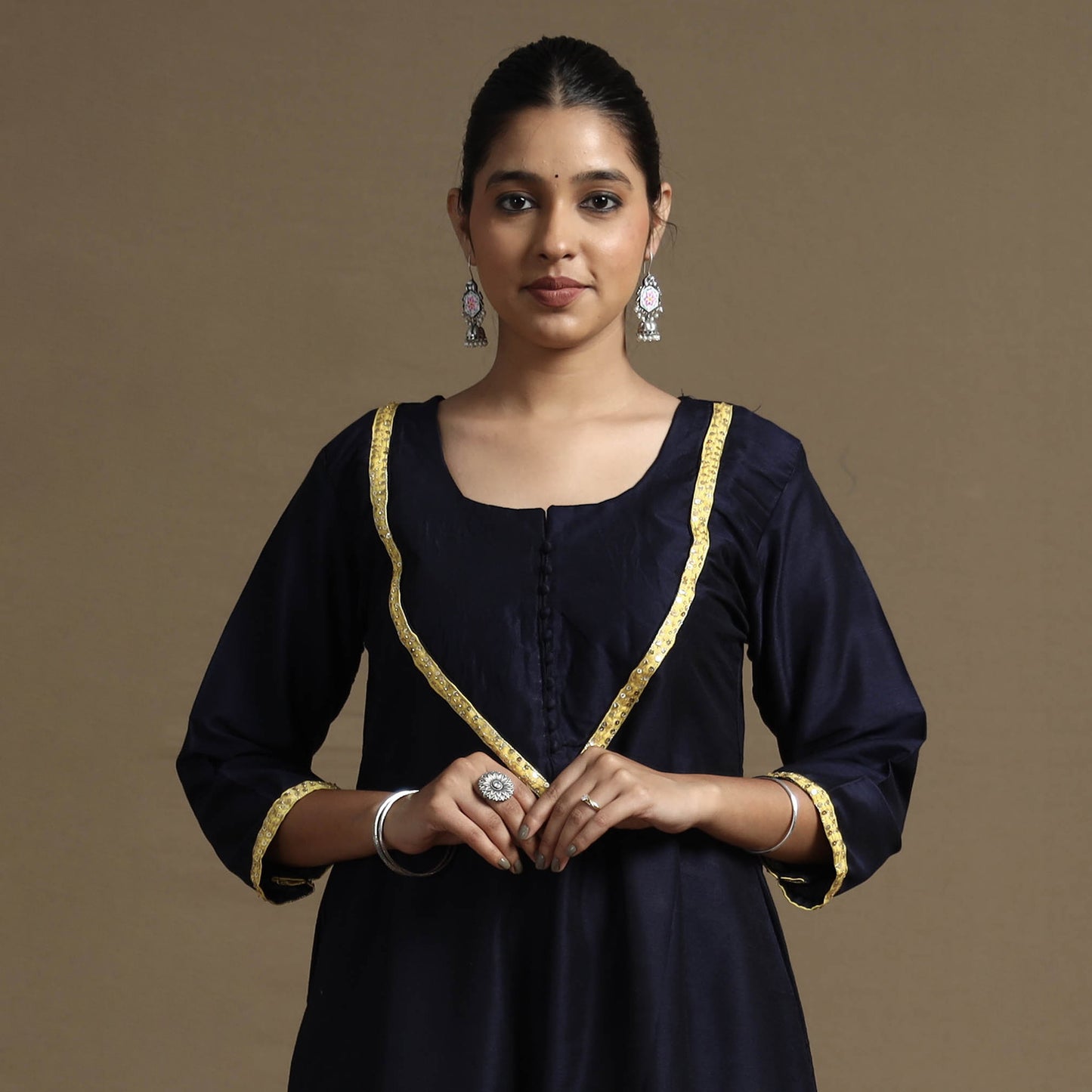  Plain Solid Slub Silk Kurta