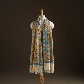 Floral Sanganeri Print Pure Merino Wool Handwoven Shawl 85