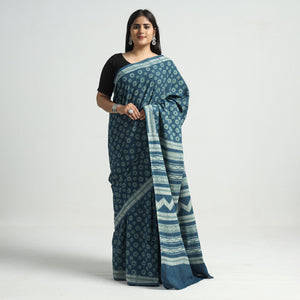 block printed saree