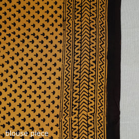  Yellow Hand Block Printed Natural Dyed Modal Silk Bagh Saree