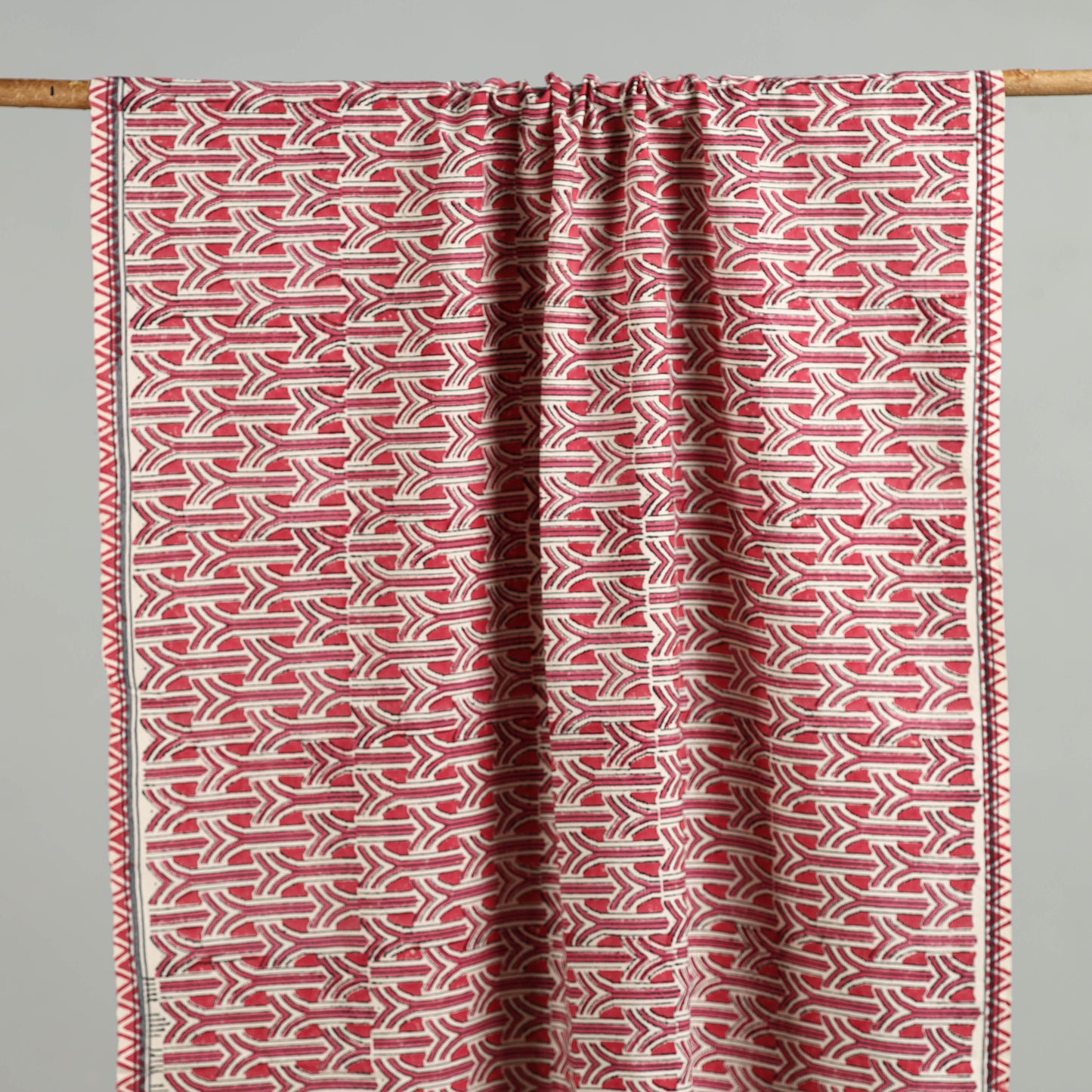 Maroon - handloom cotton sanganeri towel 25 - handcrafted