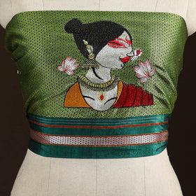 Women Embroidered Mercerised Cotton Khun Blouse Piece 13