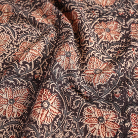 Black Pedana Kalamkari Block Print Cotton Table Cover