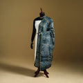 Blue - Pipad Hand Block Print Natural Dyed Chanderi Silk Handloom Dupatta 18