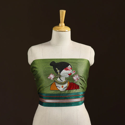 Women Embroidered Mercerised Cotton Khun Blouse Piece 13