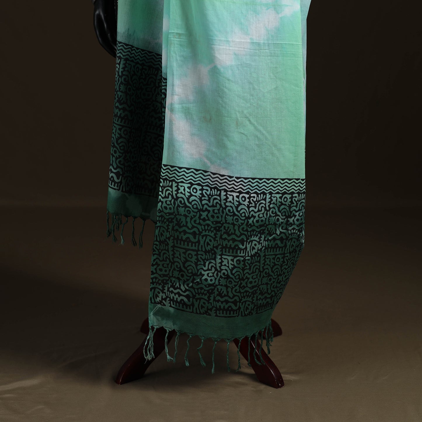 Shibori Tie-Dye Cotton Dupatta with Tassels 19