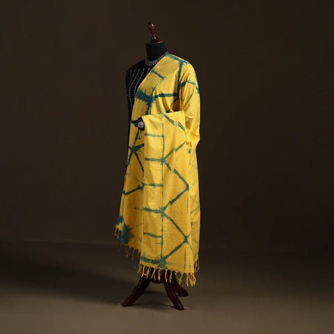 Shibori Tie-Dye Cotton Dupatta with Tassels 20