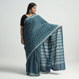 block printed saree