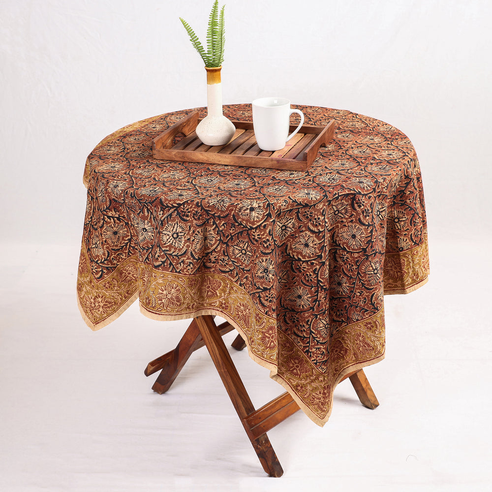 kalamkari block printed table cover